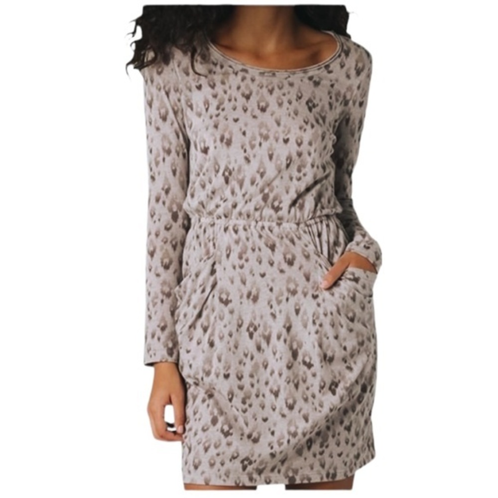 Rebecca Taylor Leopard Print Long Sleeve Dress Sz M
